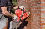 cut brick and masonry with an ICS 603GC Concrete Chainsaws. P/N 518750