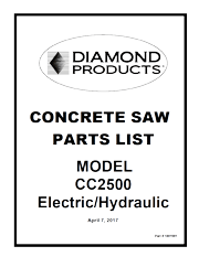 Diamond Products CC2500 Electric and Hydraulic Parts Catalog
