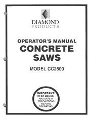 Diamond Products CC2500 Owners Manual