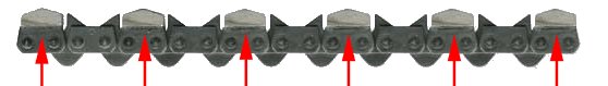 ICS FORCE3 Standard 25 Diamond Chains (P/N 584288) have 25 Diamond Segments.