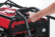 EM4000 generators feature easy folding handles.