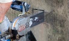 Plunge cut into concrete