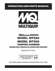 MTX80 (Series) Operation and Parts Manual