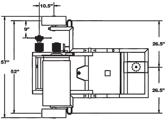 CC7878 EZ Rider Joint Cutting Concrete Saw Dimensions