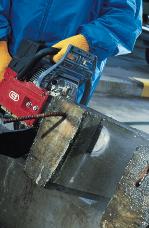 Rebar cutting with an ICS 633GC-14 Concrete Chainsaw. P/N 518335
